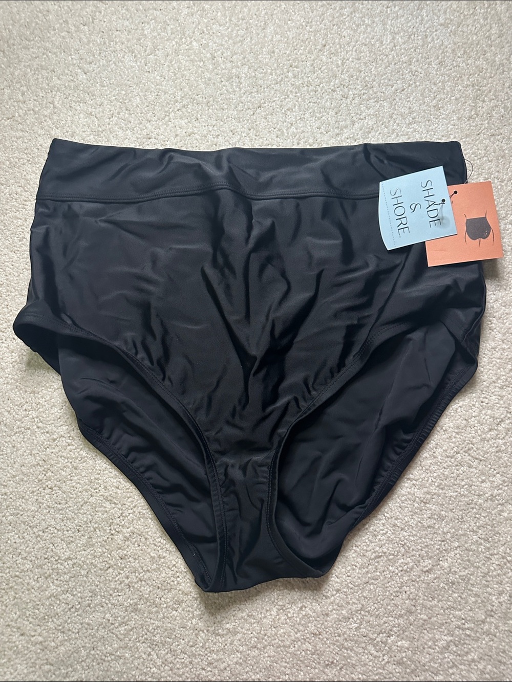 Shade & Shore Black High-Waist Bikini Bottom